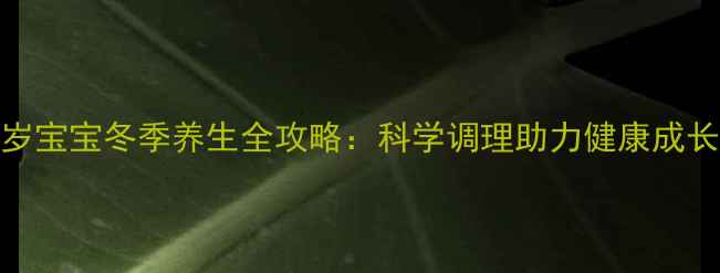 2岁宝宝冬季养生全攻略科学调理助力健康成长
