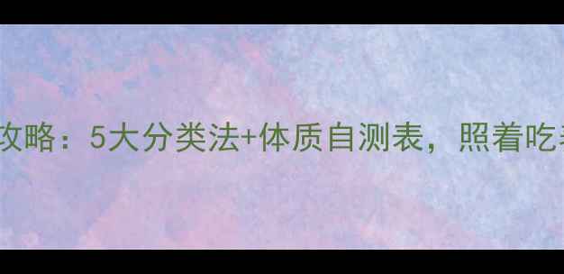 3养生全202攻略5大分类法体质自测表照着吃养出好气色