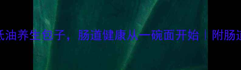 5步搞定低糖低油养生包子肠道健康从一碗面开始附肠道养护小知识