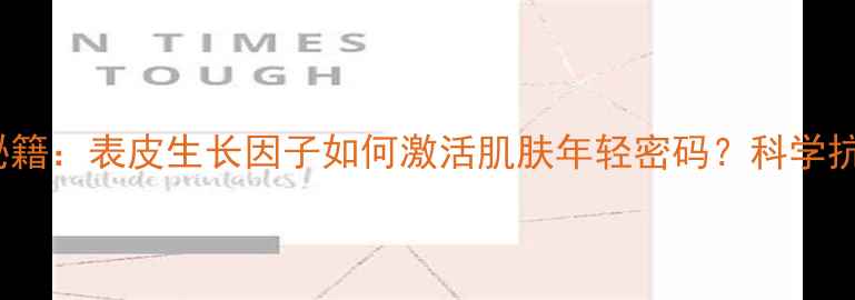 EGF面膜焕肤秘籍表皮生长因子如何激活肌肤年轻密码科学抗衰护肤新趋势