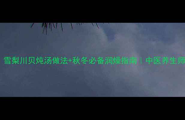 润肺神器雪梨川贝炖汤做法秋冬必备润燥指南中医养生师私藏食谱
