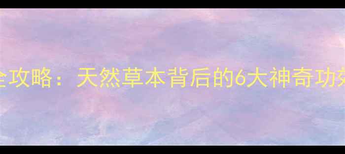白马兰养生全攻略天然草本背后的6大神奇功效与使用指南