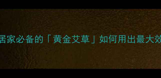 图片 ✨艾柱养生全攻略｜居家必备的「黄金艾草」如何用出最大效？附正确操作指南🌿