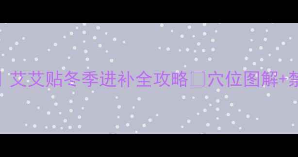 艾灸养生新趋势艾艾贴冬季进补全攻略穴位图解禁忌人群超全教程