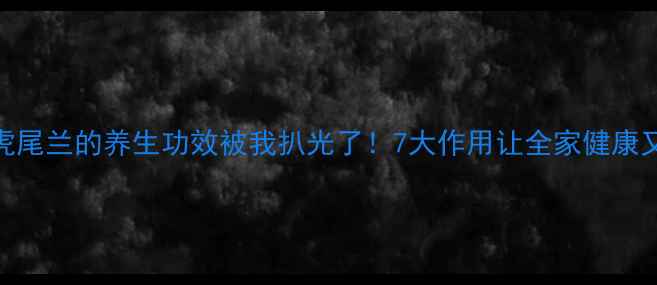 金边虎尾兰的养生功效被我扒光了7大作用让全家健康又安心