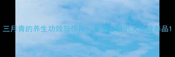 图片 三月青的养生功效与作用：春季必备的天然营养品1