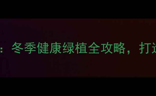 三角梅越冬养护秘籍冬季健康绿植全攻略打造温馨养生家居环境