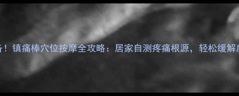 中医养生必备镇痛棒穴位按摩全攻略居家自测疼痛根源轻松缓解肩颈腰腿酸痛