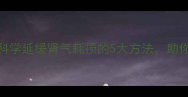 中医养生必读科学延缓肾气耗损的5大方法助你精力充沛到天明