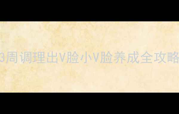 中医养生面部减肥指南3周调理出V脸小V脸养成全攻略附食疗方按摩手法