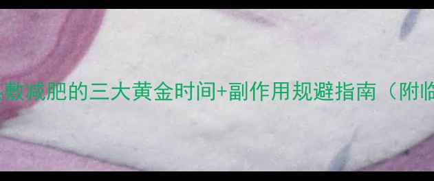 中医养生馆热敷减肥的三大黄金时间副作用规避指南附临床验证数据