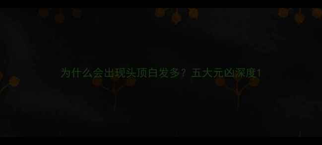 图片 为什么会出现头顶白发多？五大元凶深度1