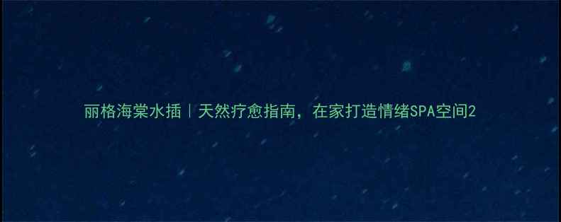 丽格海棠水插天然疗愈指南在家打造情绪SPA空间