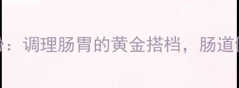 健畅益生菌粉调理肠胃的黄金搭档肠道健康全攻略