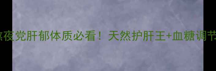 兰木子养生全攻略熬夜党肝郁体质必看天然护肝王血糖调节师助眠专家三合一