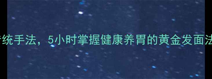 养生发面秘籍天然酵母传统手法5小时掌握健康养胃的黄金发面法附8种养生面食配方