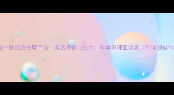养生必备中医经络按摩手法激活身体自愈力科学调理亚健康附详细操作指南