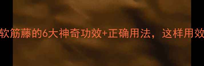 图片 养生必备软筋藤的6大神奇功效+正确用法，这样用效果翻倍！