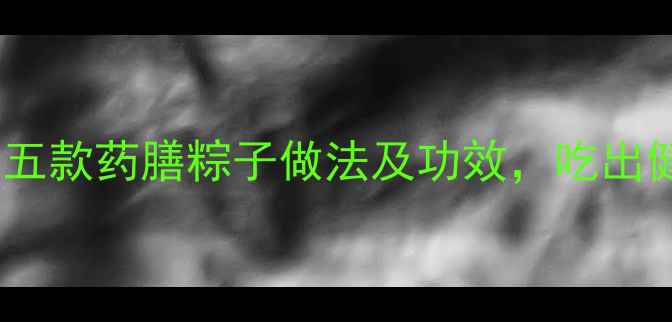 养生必备五款药膳粽子做法及功效吃出健康好气色