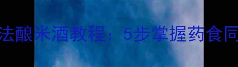 养生必备酸奶机古法酿米酒教程5步掌握药食同源饮品喝出好气色