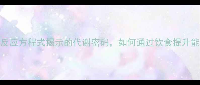 养生必备暗反应方程式揭示的代谢密码如何通过饮食提升能量转化效率