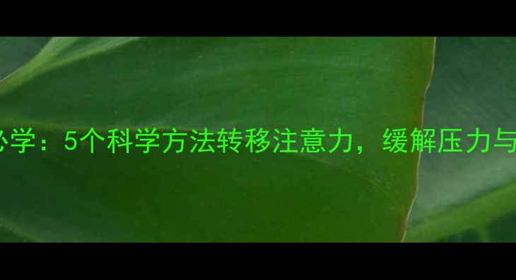 图片 养生必学：5个科学方法转移注意力，缓解压力与失眠2