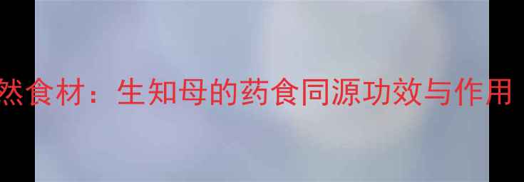养生必知的天然食材生知母的药食同源功效与作用附食疗方