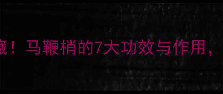 养生达人的私藏马鞭梢的7大功效与作用天然疗法必看