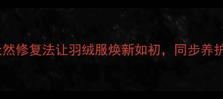 图片 冬季养生必读：天然修复法让羽绒服焕新如初，同步养护肌肤与衣物健康2