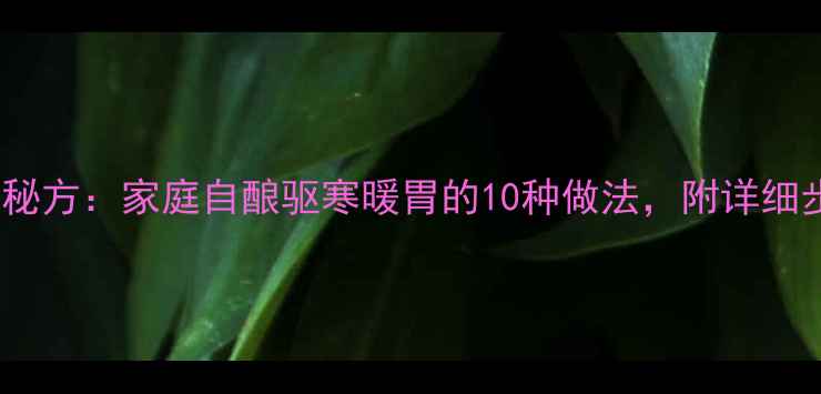 咸生姜养生秘方家庭自酿驱寒暖胃的10种做法附详细步骤和功效