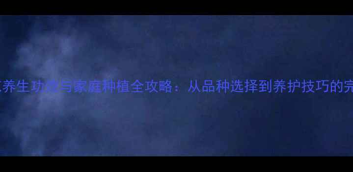 四季茶花养生功效与家庭种植全攻略从品种选择到养护技巧的完整指南