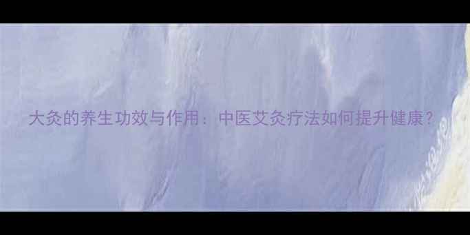 大灸的养生功效与作用中医艾灸疗法如何提升健康