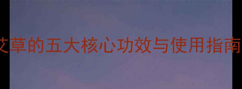 图片 大艾草养生全：权威艾草的五大核心功效与使用指南（附艾草养生食谱）1