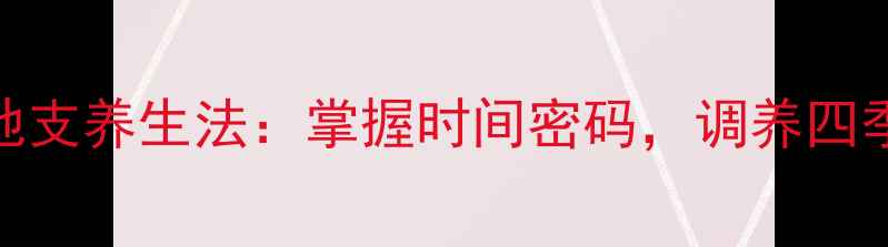 天干地支养生法掌握时间密码调养四季健康