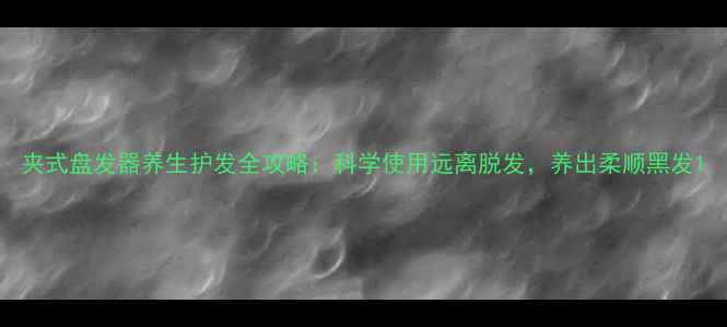 夹式盘发器养生护发全攻略科学使用远离脱发养出柔顺黑发