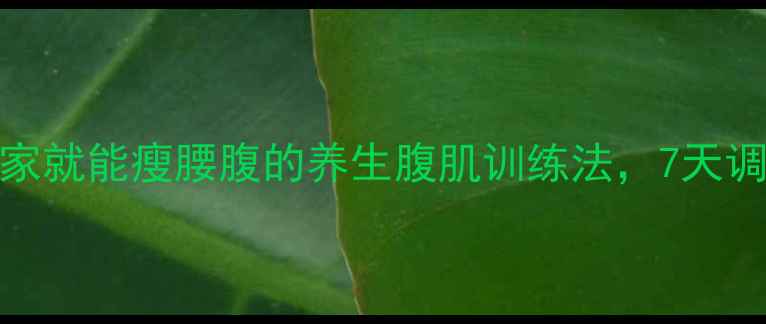 女生必看在家就能瘦腰腹的养生腹肌训练法7天调理体质不反弹