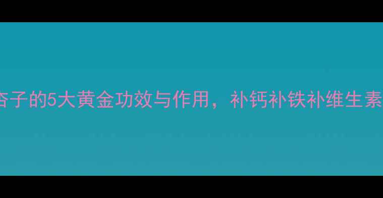 孕期必吃杏子的5大黄金功效与作用补钙补铁补维生素全攻略