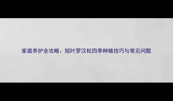 图片 家庭养护全攻略：短叶罗汉松四季种植技巧与常见问题