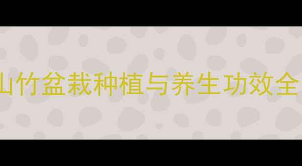 家庭养生必备山竹盆栽种植与养生功效全附养护指南