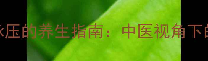 图片 家庭自测中心静脉压的养生指南：中医视角下的血压与体质调理