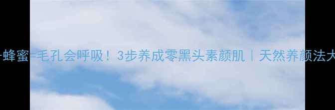 图片 小苏打+蜂蜜=毛孔会呼吸！3步养成零黑头素颜肌｜天然养颜法大公开✨