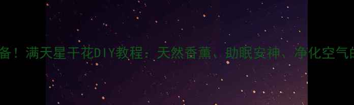 居家养生必备满天星干花DIY教程天然香薰助眠安神净化空气的五大功效