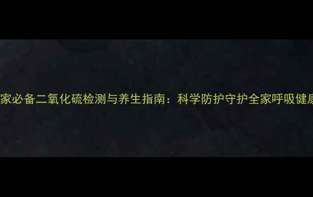 居家必备二氧化硫检测与养生指南科学防护守护全家呼吸健康