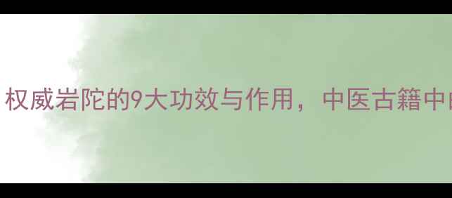 图片 岩陀养生秘籍：权威岩陀的9大功效与作用，中医古籍中的天然食疗瑰宝