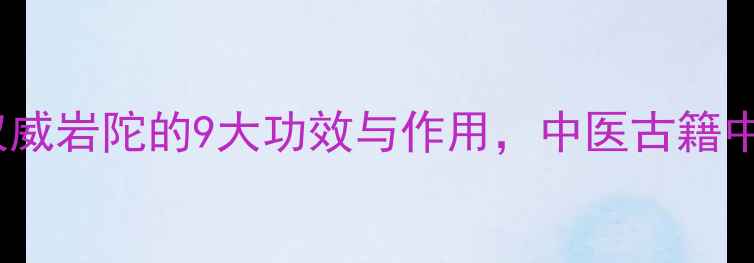 岩陀养生秘籍权威岩陀的9大功效与作用中医古籍中的天然食疗瑰宝
