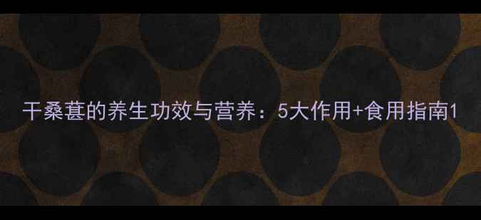 干桑葚的养生功效与营养5大作用食用指南