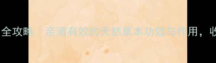 图片 广山七养生全攻略｜亲测有效的天然草本功效与作用，收藏备用！2