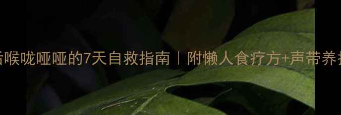 感冒后喉咙哑哑的7天自救指南附懒人食疗方声带养护技巧