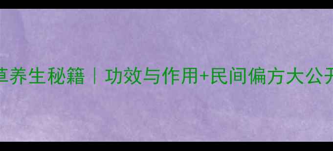 扫把草养生秘籍功效与作用民间偏方大公开