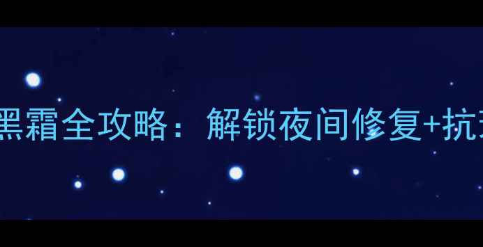 抗初老必备奢华养肤黑霜全攻略解锁夜间修复抗衰淡纹的黄金使用法